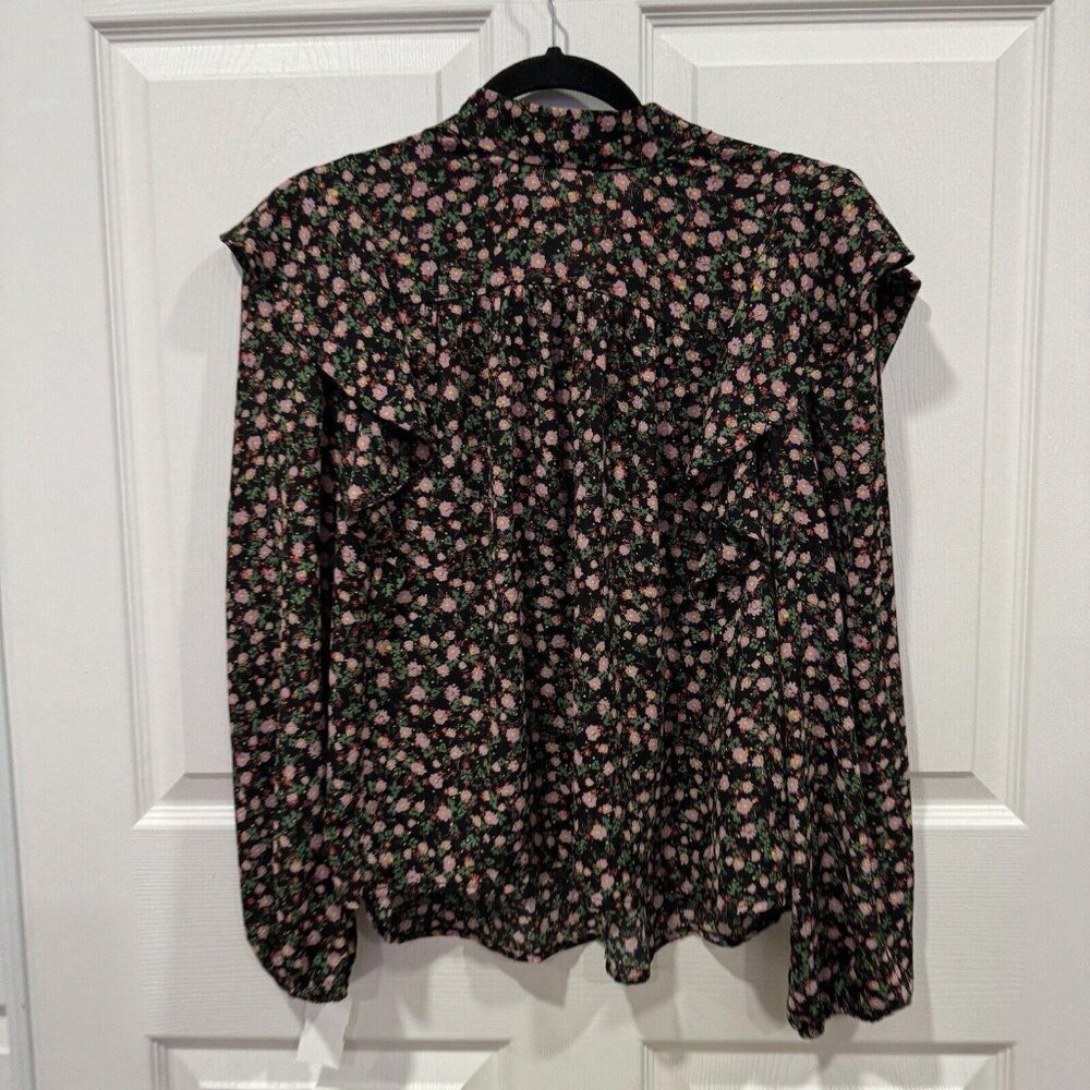 Women’s WAYF blouse Collar Black Floral‎ Size S? Summer Stylish Lightweight